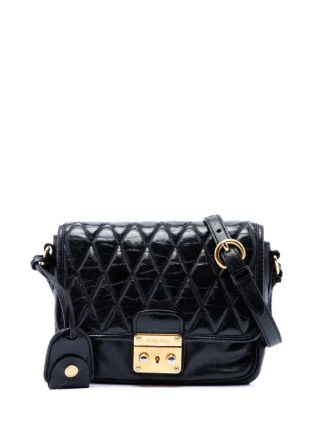 Miu Miu Pre-Owned 2010-2026 Vitello Shine Trapu crossbody bag Black ZUN0NFWI3LHQ8MS8