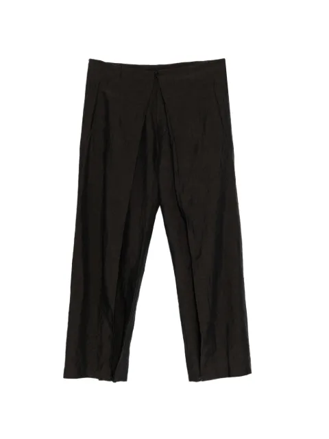 Ma+ reversible pleated trousers Brown P521