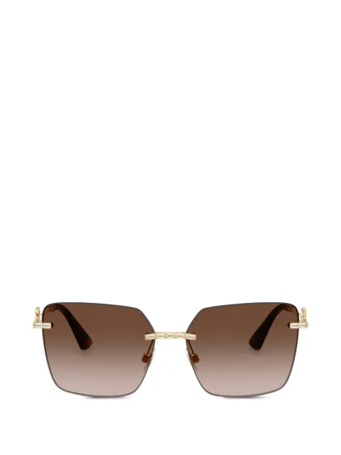 Dolce & Gabbana Eyewear crystal-embellished DG logo sunglasses Brown DG2332B