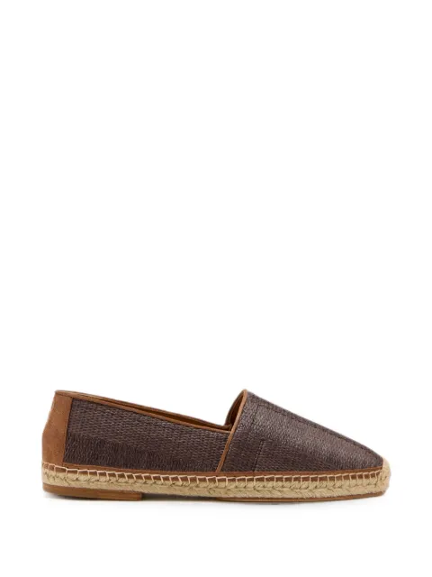 Brunello Cucinelli woven suede-panelled espadrilles Brown MPUSHJQ726CHX85