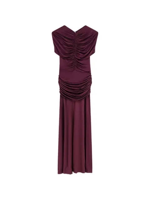 Self-Portrait off-shoulder ruched maxi dress Purple PF26098MBU