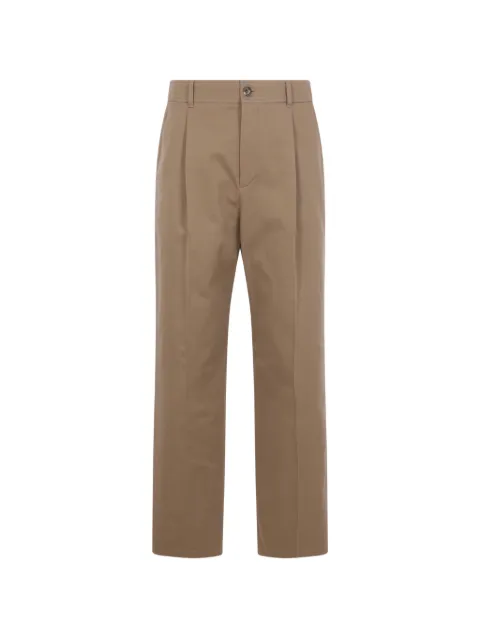 Valentino Garavani pleated logo-embroidered trousers Neutrals 9V3RBO21B