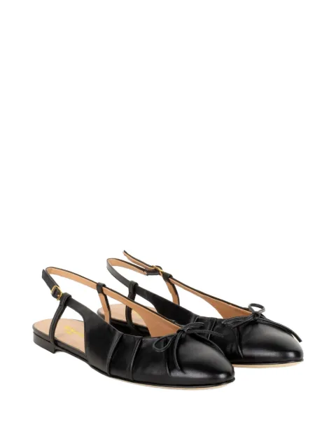 STATUS bow-detail pleated mules Black H454IMPERONERO