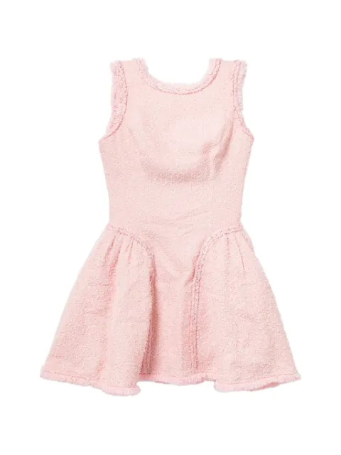 Self-Portrait bouclé-knit frayed mini dress Pink SFPDS26112SXRPKL008