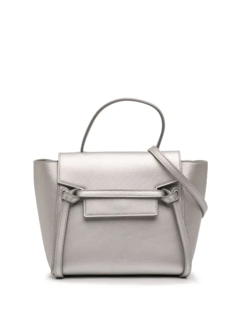 Celine Pre-Owned 2018 Nano Laminated Calfskin Belt Bag satchel Silver FUHAYCYREO5YK5B3