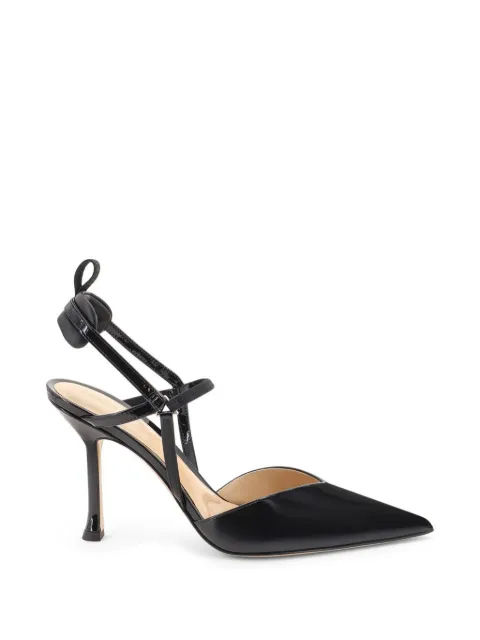 FENDI Very Colibrì black patent leather high-heeled slingbacks pumps Black 8J9096NEH