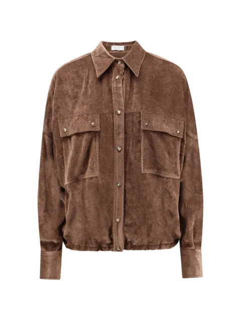 Brunello Cucinelli flap-pocket corduroy shirt Brown MG547M1V06C9812