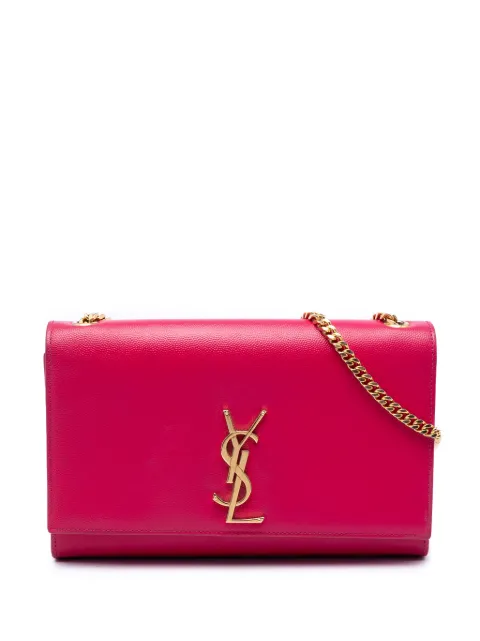 Saint Laurent Pre-Owned 2015 Medium Grain De Poudre Monogram Kate crossbody bag Pink 485GISZ707C52MVK