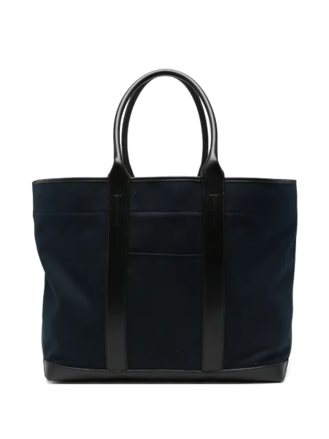 TOM FORD leather-trimmed canvas tote bag Blue H0767YCN062Y