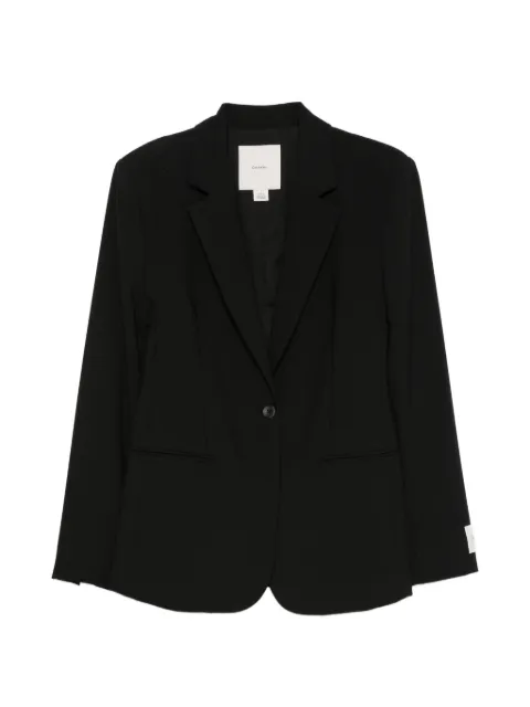 Calvin Klein single-breasted logo-patch jacket Black LV044F413GUB1