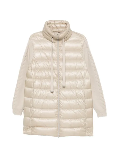 Herno quilted panelled zip-up coat Neutrals PI00191DR12017Z