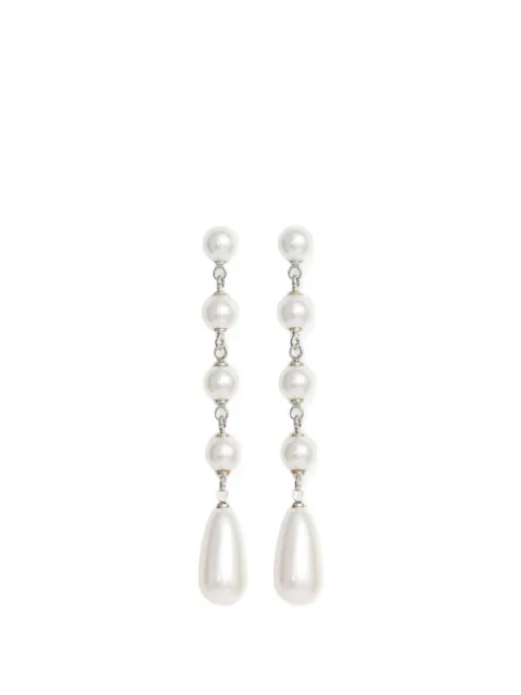 Self-Portrait faux-pearl drop earrings Silver PF26632EP