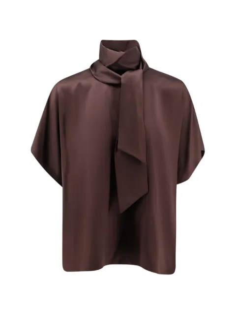 Brunello Cucinelli scarf-detail blouse Brown MB179B1S24C9993
