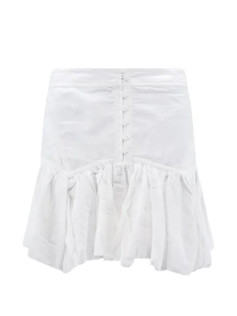 MARANT ÉTOILE Daneen button-embellished ruffled mini skirt White JU0512FBB3J04E