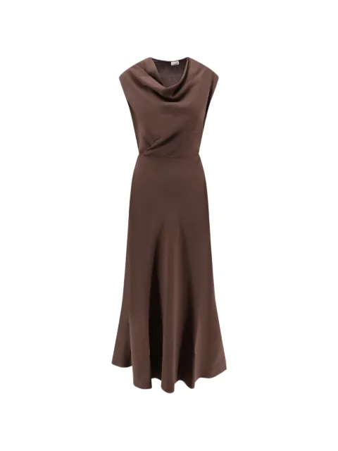 Brunello Cucinelli cowl-neck sleeveless dress Brown MG542AB4F1C8705