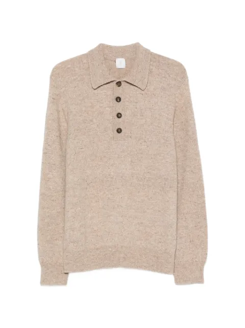 Eleventy button-placket polo-collar polo shirt Neutrals N76POLN03MAG0N013