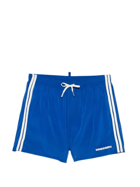 DSQUARED2 side-stripe logo-print swim shorts Blue D7B62667