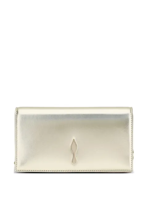 Christian Louboutin Bettina laminated-leather clutch bag Gold 1265167PL12