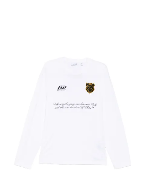 Off-White logo-print long-sleeve T-shirt White OMAB09CS26JER004