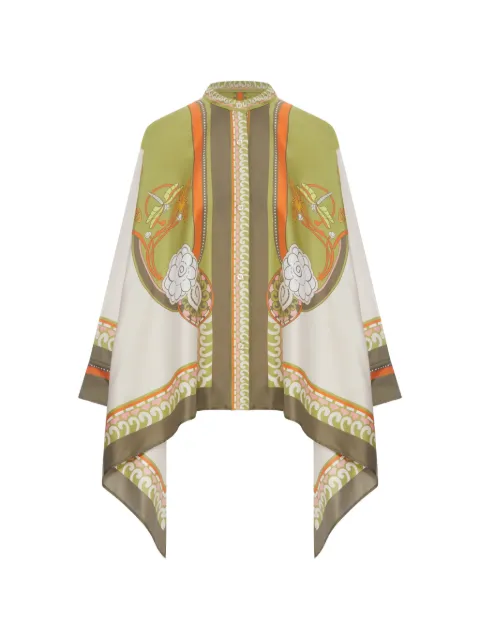 La DoubleJ Foulard printed silk shirt Green SHI0059SIL001AMB03WH04