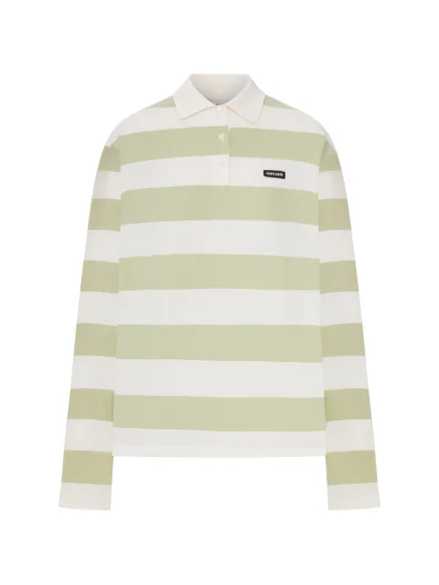 Miu Miu striped jersey polo shirt Green MJLA60SOOO195L