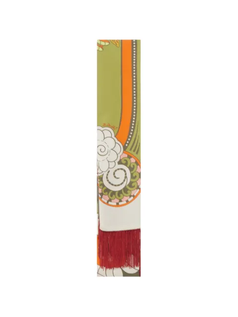 La DoubleJ Fourlard fringe-trimmed scarf Green SCA0075SIL006AMB03