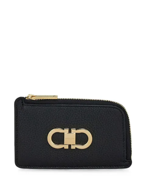 Ferragamo Gancini hammered card holder Black 221075