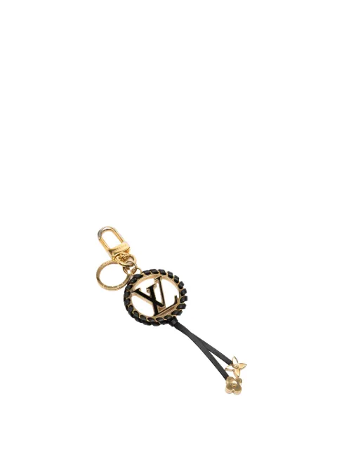 Louis Vuitton Pre-Owned 2018 Gold Plated Lambskin and Enamel Very Bag Charm and Holder key chain Black 9DJHFEPIHIXP4PYI