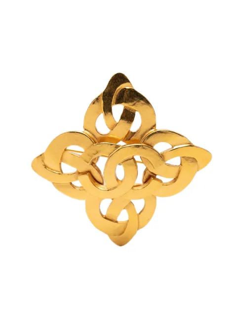CHANEL Pre-Owned 1997 CC Gold Plated Twisted Brooch costume brooch Gold Y0CYJUBRUJHG4NEJ