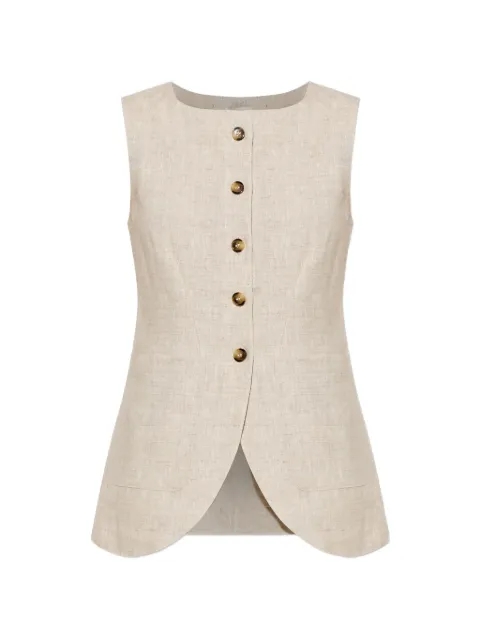 Posse Emma button-front vest Neutrals PS13820