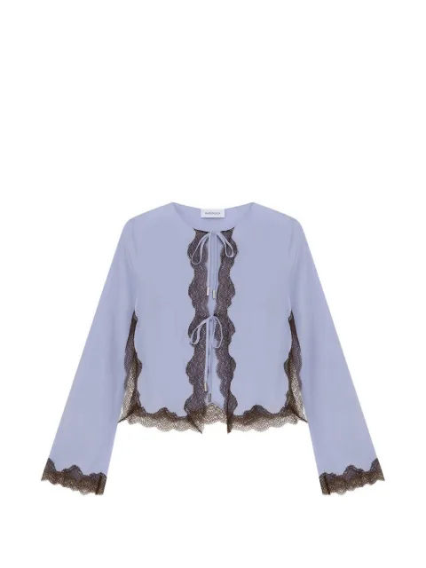 16Arlington Filipa lace-trim cardigan Purple T465SS2606