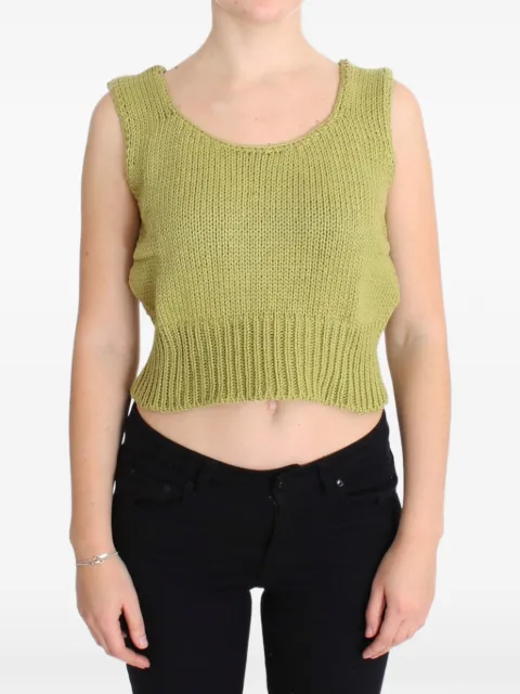 Pink Memories cropped sleeveless top Green SIG30252