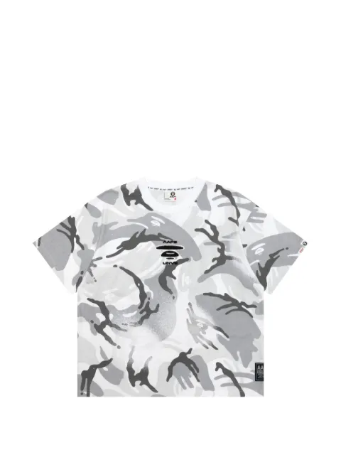 AAPE BY *A BATHING APE® camouflage-print embroidered T-shirt White ATE1865XAQ