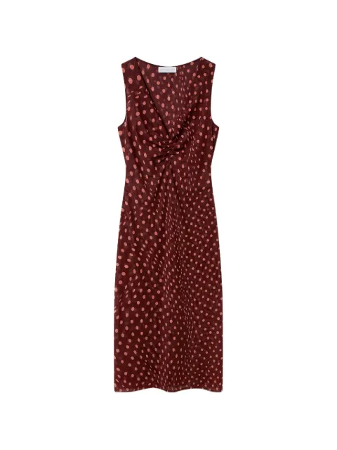 Stella McCartney polka-dot ruched midi dress Red 6J04803SQA75