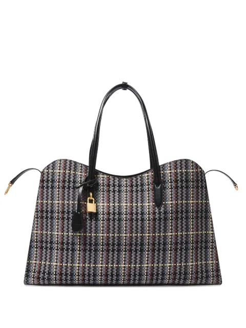 Stella McCartney checked woven tote bag Black 7B0193WP0757
