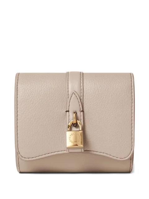Stella McCartney padlock-detail grained wallet Neutrals 7P0080WP0533