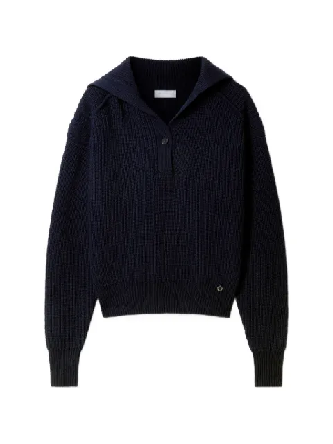 Stella McCartney ribbed-knit button-up sweater Blue 6K12413S2660