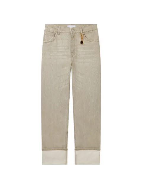 Stella McCartney logo-patch turn-up jeans Neutrals 6D04933SQH67
