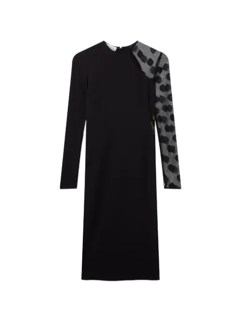 Stella McCartney polka-dot mesh-panel midi dress Black 6A07253IU303