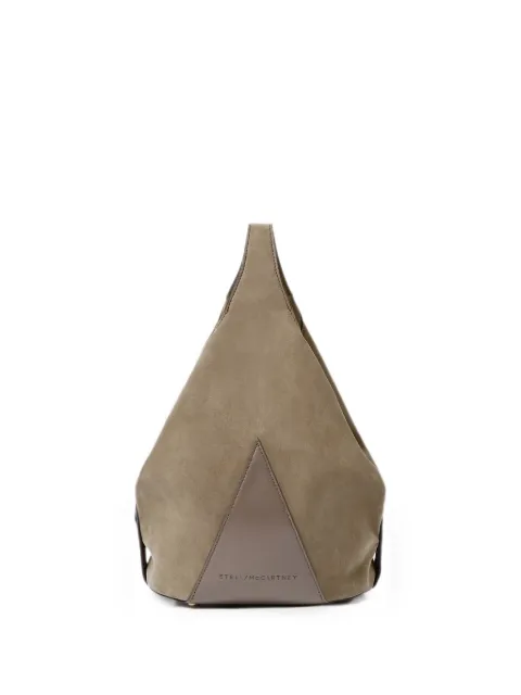 Stella McCartney logo-debossed triangular-panel shoulder bag Green 7B0208WP0750