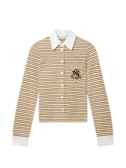 Stella McCartney striped logo-embroidered shirt Yellow 6J04713SQA74