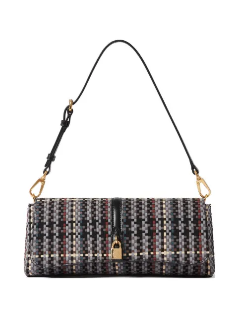 Stella McCartney woven padlock-detail clutch bag Black 7P0091WP0757