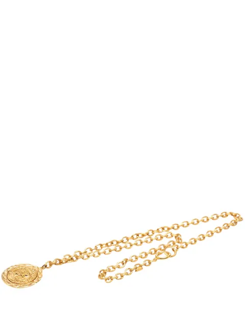 CHANEL Pre-Owned 1970-1980 CC Gold Plated Medallion Lion Crest Pendant Necklace costume necklace Gold UQ9YLZ5WG8J463ZW