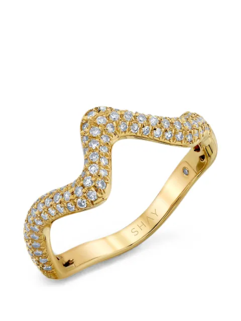 SHAY Wave diamond ring Gold SR620YGDIA