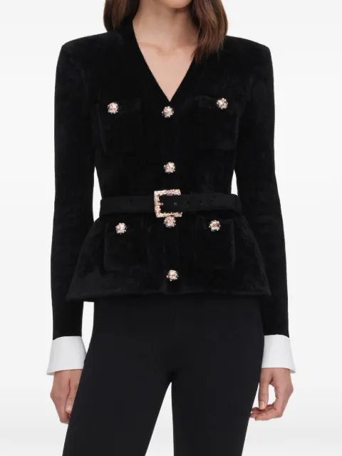 Self-Portrait black chenille knit top Black AW26099TAB