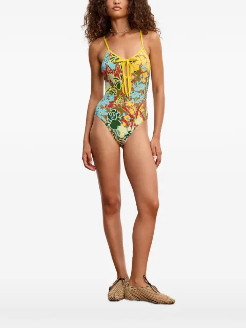 ALEMAIS Solstice floral-print cutout swimsuit Green 7156L