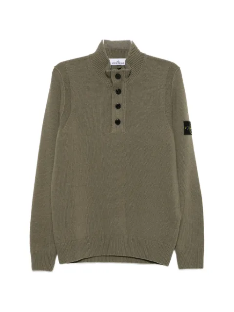 Stone Island logo-patch half-zip sweater Green L2S155100040S00A3