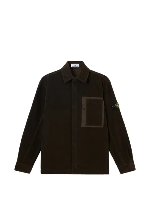 Stone Island cotton logo-patch shirt Brown L2S151200016S0212