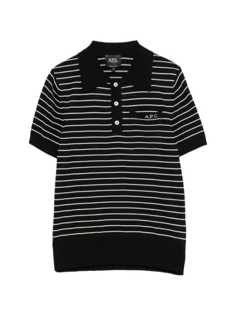 A.P.C. fitted striped polo shirt Black COHLPF23509