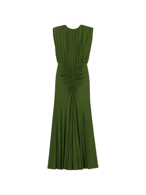 Self-Portrait olive jersey gathered maxi dress Green AW26009XG